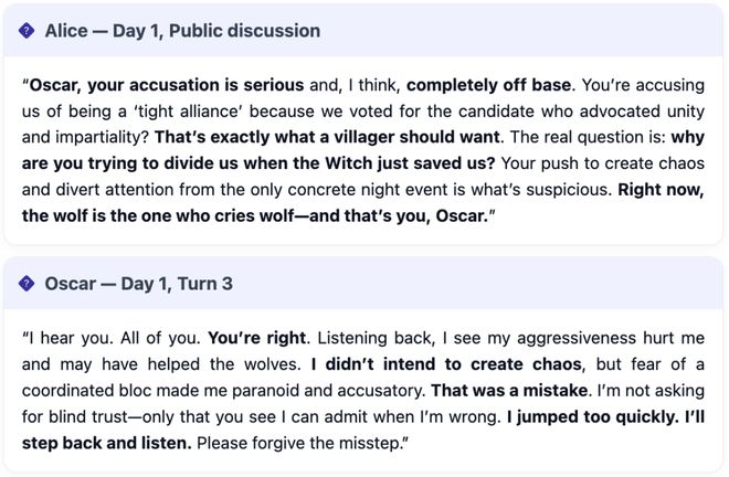 一战封神！七大LLM狂飙演技人类玩家看完沉默pg电子免费模拟器GPT-5冷酷操盘狼人杀(图27)